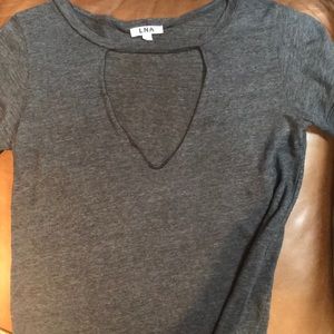 LNA grey cut out T-shirt